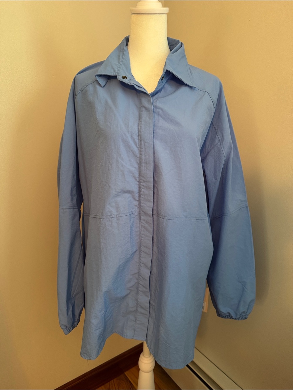 Light Blue Women's Button-Down Parachute Shirt NWT